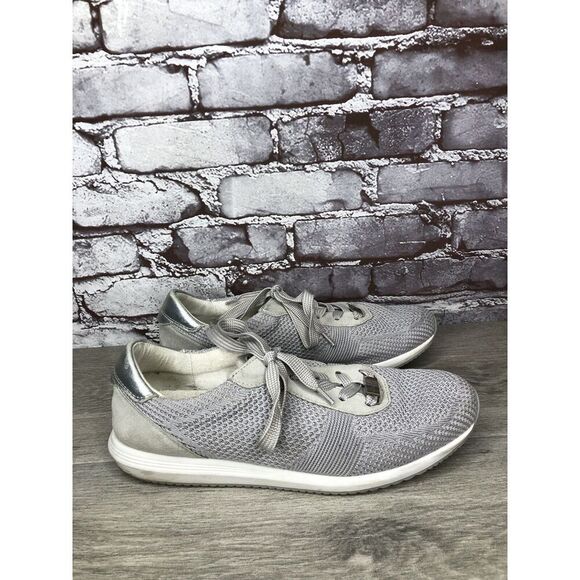 Ara Light Gray Knit Fabric Lace Up Casual Sneakers Women Sz 9.5M US/40EU/7UK - Picture 4 of 16